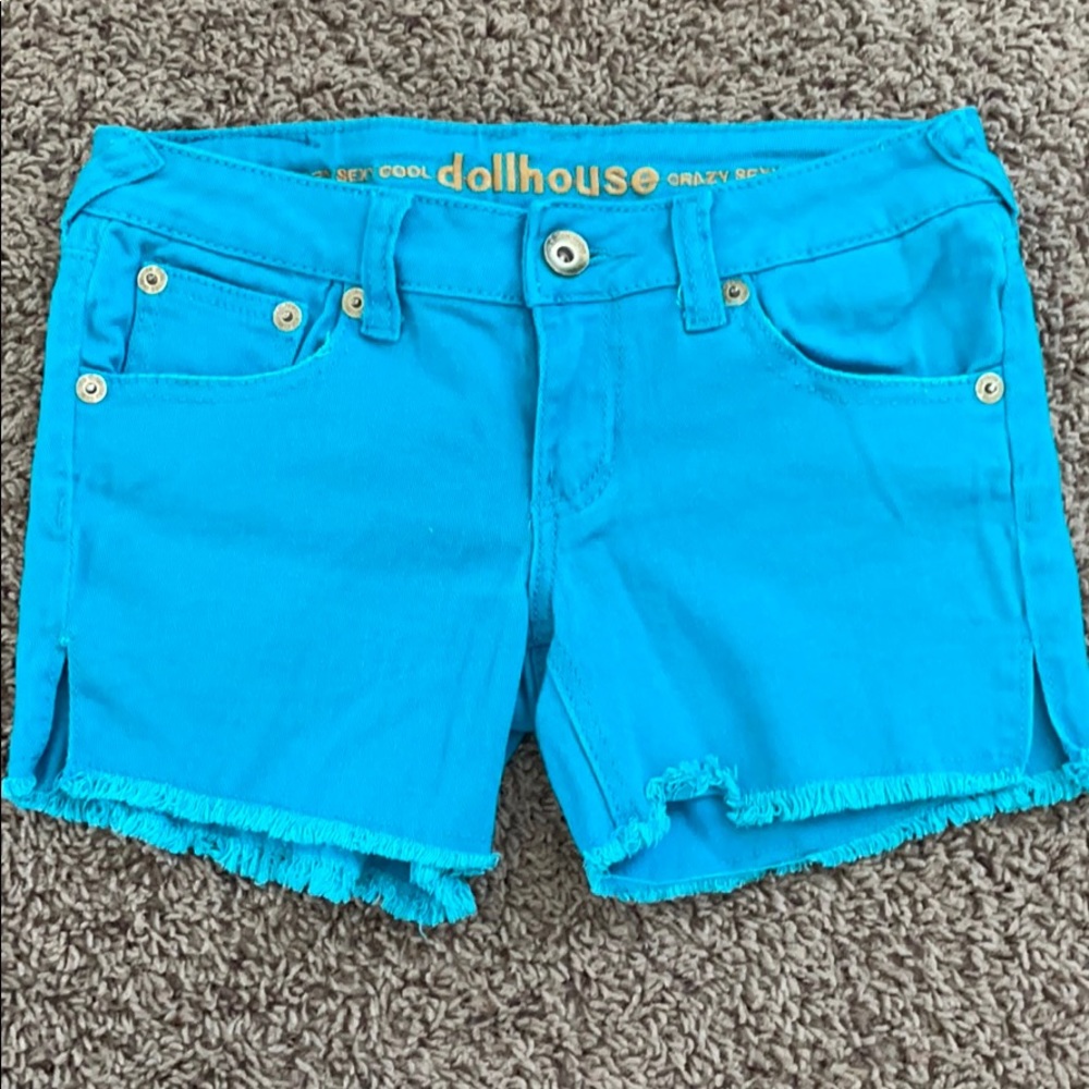 Stretch denim cutoff shorts